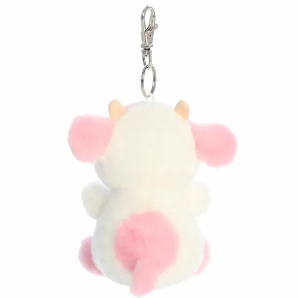 Palm Pals Clip-On 4 Inch Plush Belle Strawberry Cow Bag Charm by Aurora