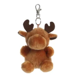 Palm Pals Clip-On 4 Inch Plush Cinnamon Moose Bag Charm by Aurora