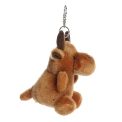 Palm Pals Clip-On 4 Inch Plush Cinnamon Moose Bag Charm by Aurora