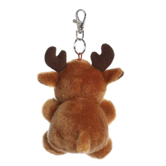 Palm Pals Clip-On 4 Inch Plush Cinnamon Moose Bag Charm by Aurora