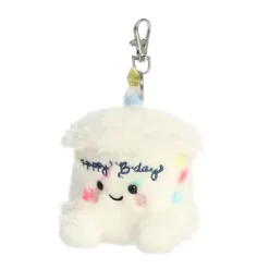 Palm Pals Clip-On 4 Inch Plush Happy B'Day Cake Bag Charm by Aurora