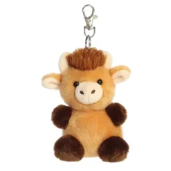 Palm Pals Clip-On 4 Inch Plush Hubert Highland Cow Bag Charm by Aurora