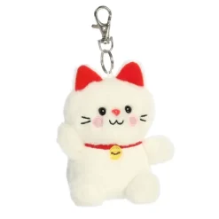 Palm Pals Clip-On 4 Inch Plush Kota Lucky Cat Bag Charm by Aurora