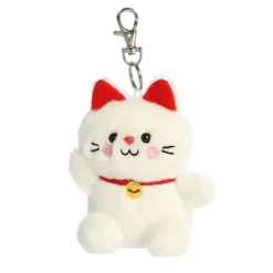 Palm Pals Clip-On 4 Inch Plush Kota Lucky Cat Bag Charm by Aurora