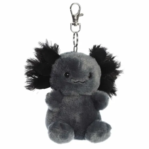 Palm Pals Clip-On 4 Inch Plush Onyx Axolotl Bag Charm by Aurora