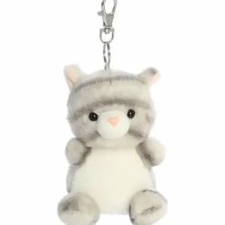 Palm Pals Clip-On 4 Inch Plush Silver Kitty Bag Charm by Aurora