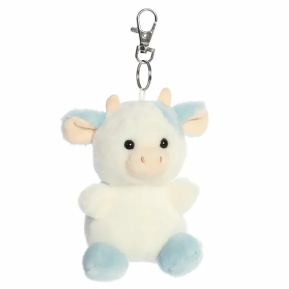 Palm Pals Clip-On 4 Inch Plush Skyla Blueberry Cow Bag Charm by Aurora