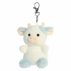 Palm Pals Clip-On 4 Inch Plush Skyla Blueberry Cow Bag Charm by Aurora