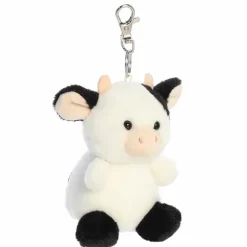Palm Pals Clip-On 4 Inch Plush Sweetie Cow Bag Charm by Aurora