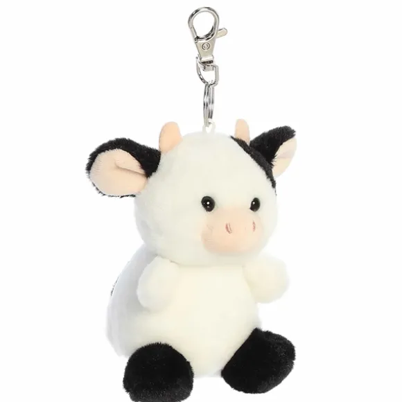 Palm Pals Clip-On 4 Inch Plush Sweetie Cow Bag Charm by Aurora
