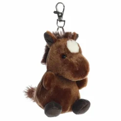 Palm Pals Clip-On 4 Inch Plush Truffle Brown Horse Bag Charm by Aurora