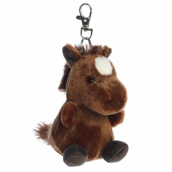 Palm Pals Clip-On 4 Inch Plush Truffle Brown Horse Bag Charm by Aurora
