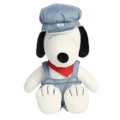 Peanuts Train Engineer Snoopy Stuffed Animal by Aurora
