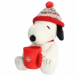 Peanuts Winter Hat Snoopy with Mug Stuffed Animal by Aurora
