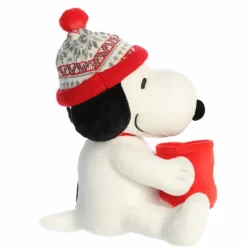 Peanuts Winter Hat Snoopy with Mug Stuffed Animal by Aurora