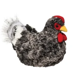 Pepper the Plush Mottled Black Hen by Douglas