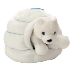 Plush Polar Bear And Igloo 4 Inch Polar Animal by Wild Republic