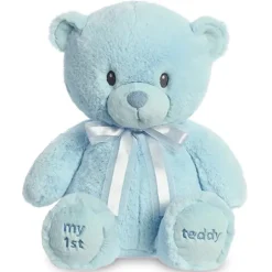 Plush Small Blue My First Teddy Bear by Ebba