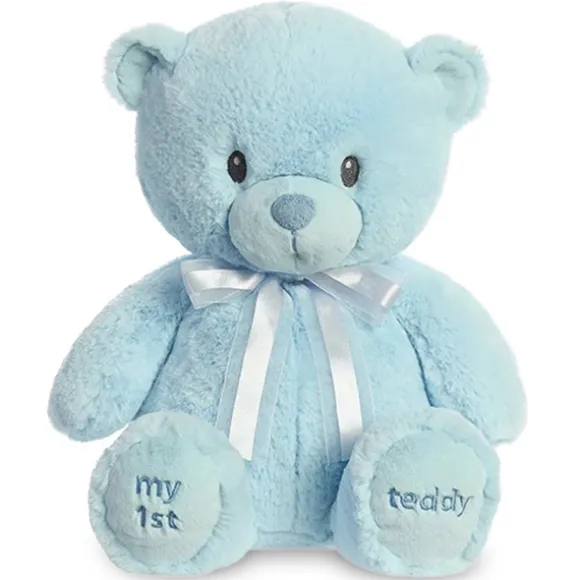 Plush Small Blue My First Teddy Bear by Ebba