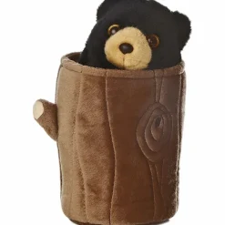 Pop Up Plush Black Bear Puppet by Aurora