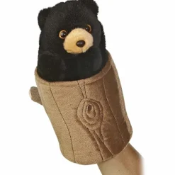 Pop Up Plush Black Bear Puppet by Aurora