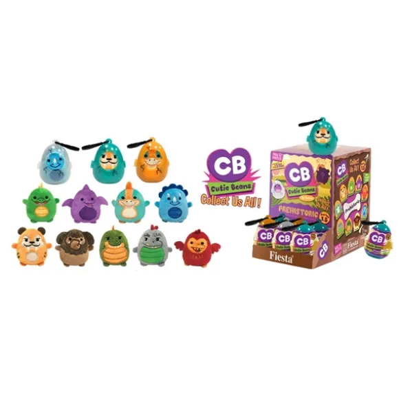 Prehistoric Cutie Beans Plush Mystery Pack with Clip-On Case Bag Charm by Fiesta