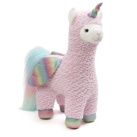 Rainbow Sparkles Llamacorn Plush Llama with Unicorn Horn by Gund