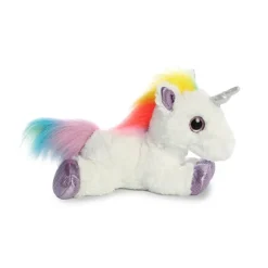 Rainbow the Stuffed White Unicorn Flopsie by Aurora