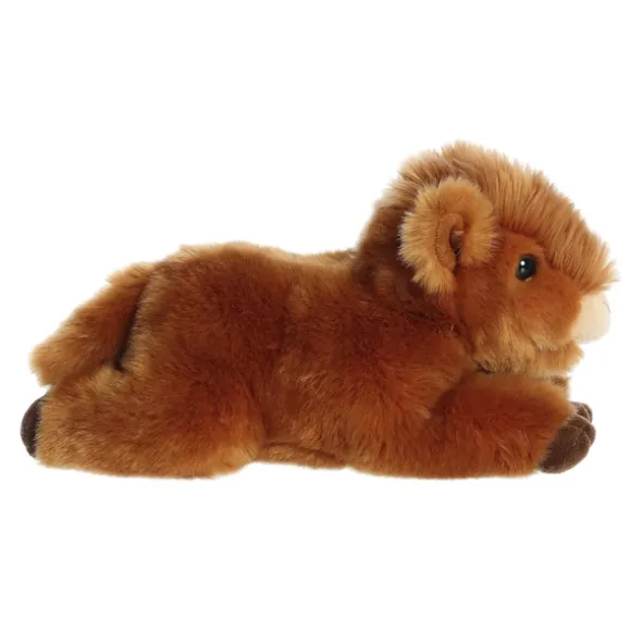 Realistic 11 Inch Stuffed Highland Cow Calf Miyoni Plush by Aurora