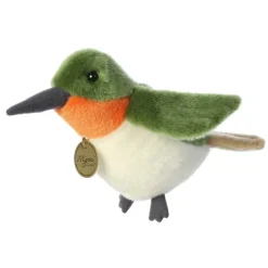 Realistic 9 Inch Stuffed Ruby-Throated Hummingbird Miyoni Plush by Aurora