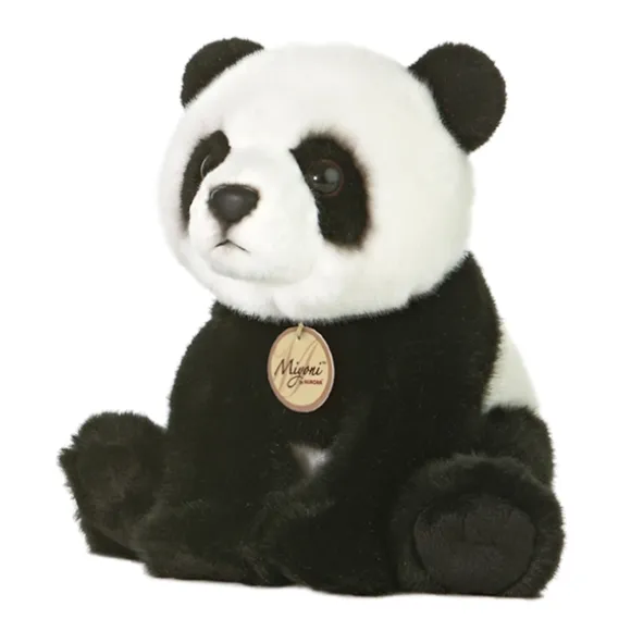 Realistic Sitting Stuffed Panda 7 Inch Miyoni Plush by Aurora