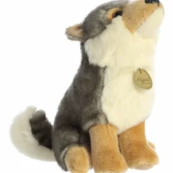 Realistic Sitting Stuffed Wolf Miyoni Plush by Aurora