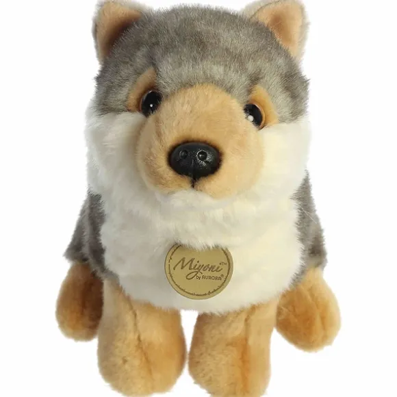 Realistic Sitting Stuffed Wolf Miyoni Plush by Aurora