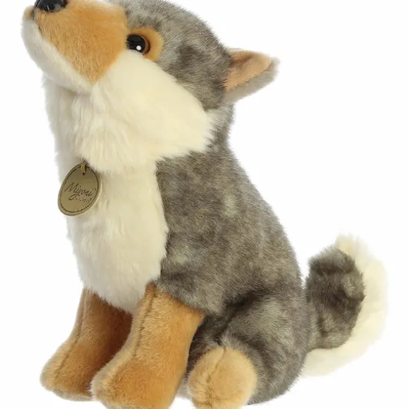 Realistic Sitting Stuffed Wolf Miyoni Plush by Aurora