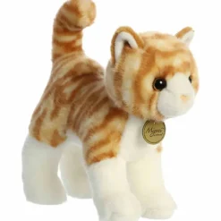 Realistic Standing Stuffed Orange Tabby Cat 10 Inch Miyoni Plush by Aurora