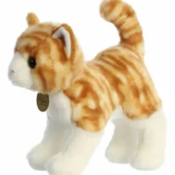 Realistic Standing Stuffed Orange Tabby Cat 10 Inch Miyoni Plush by Aurora