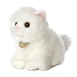 Realistic Stuffed Angora Kitten 7 Inch Plush Cat by Aurora