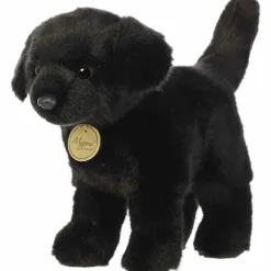 Realistic Stuffed Black Lab 10 Inch Miyoni Plush by Aurora
