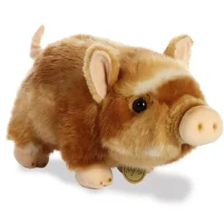 Realistic Stuffed Brown Potbellied Pig 10 Inch Miyoni Plush by Aurora