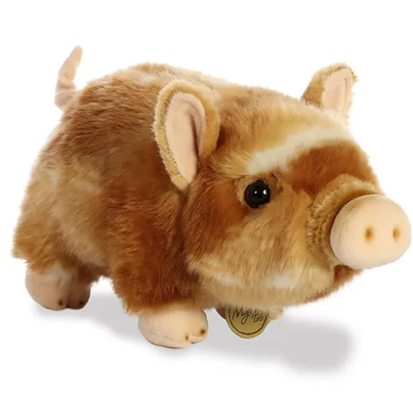 Realistic Stuffed Brown Potbellied Pig 10 Inch Miyoni Plush by Aurora