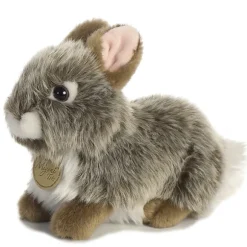 Realistic Stuffed Gray Baby Bunny 7 Inch Miyoni Plush by Aurora