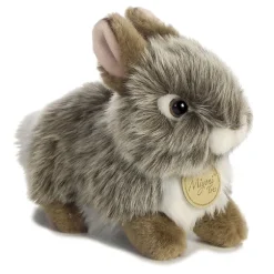 Realistic Stuffed Gray Baby Bunny 7 Inch Miyoni Plush by Aurora