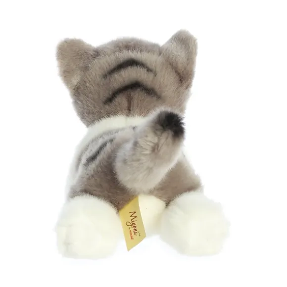 Realistic Stuffed Gray Cat 8 Inch Plush Tabby Cat by Aurora