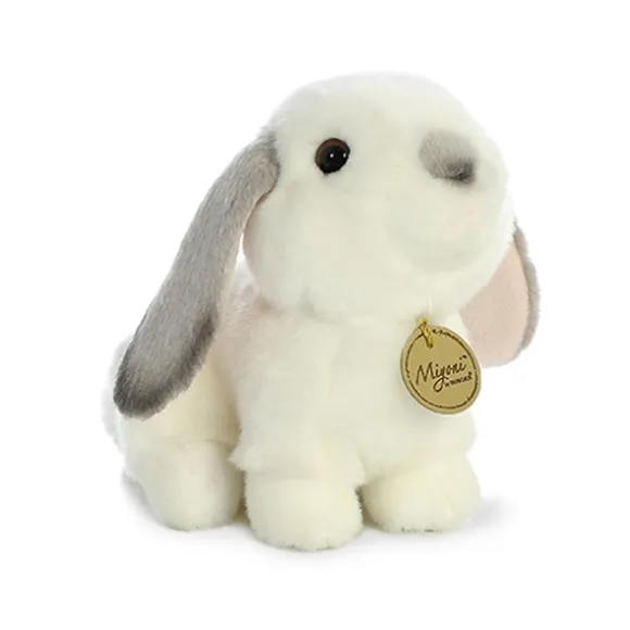Realistic Stuffed Gray Eared Lop Rabbit 6 Inch Miyoni Plush by Aurora