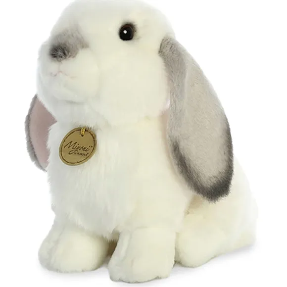 Realistic Stuffed Gray Eared Lop Rabbit 11 Inch Miyoni Plush by Aurora