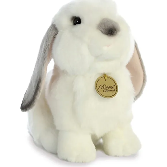 Realistic Stuffed Gray Eared Lop Rabbit 11 Inch Miyoni Plush by Aurora