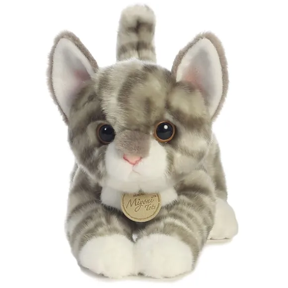Realistic Stuffed Gray Tabby Kitten 9 Inch Plush Cat by Aurora