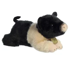 Realistic Stuffed Hampshire Pig 8 Inch Miyoni Plush by Aurora