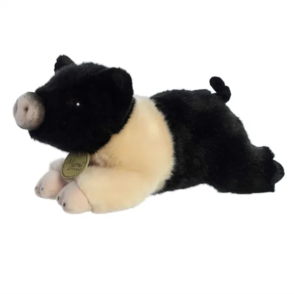 Realistic Stuffed Hampshire Pig 8 Inch Miyoni Plush by Aurora