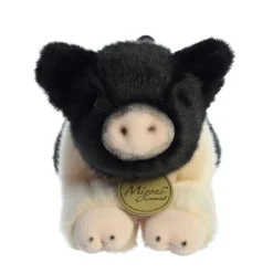 Realistic Stuffed Hampshire Pig 8 Inch Miyoni Plush by Aurora